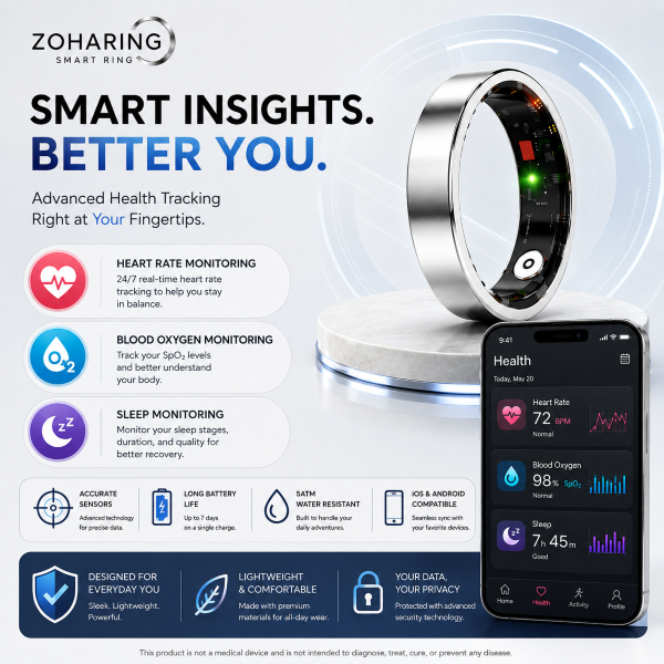 ZohaRing Smart Ring – Silver